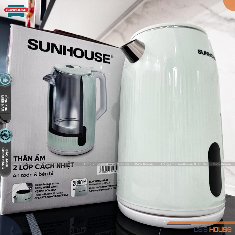 Ấm siêu tốc 2.8L 2 lớp Sunhouse SHD1364 - 1500W